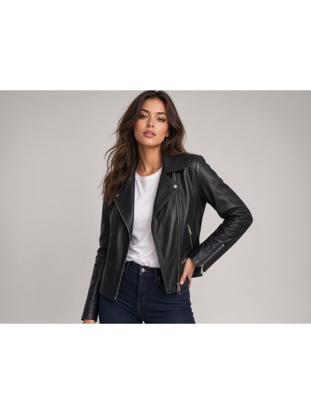BCBG 100% leather jacket size L